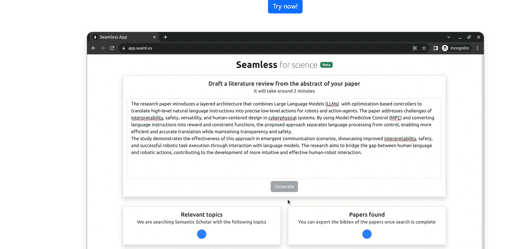 Seamless-AI文献综述生成器 根据论文描述起草文献综述插图 Seamless-AI文献综述生成器 根据论文描述起草文献综述插图