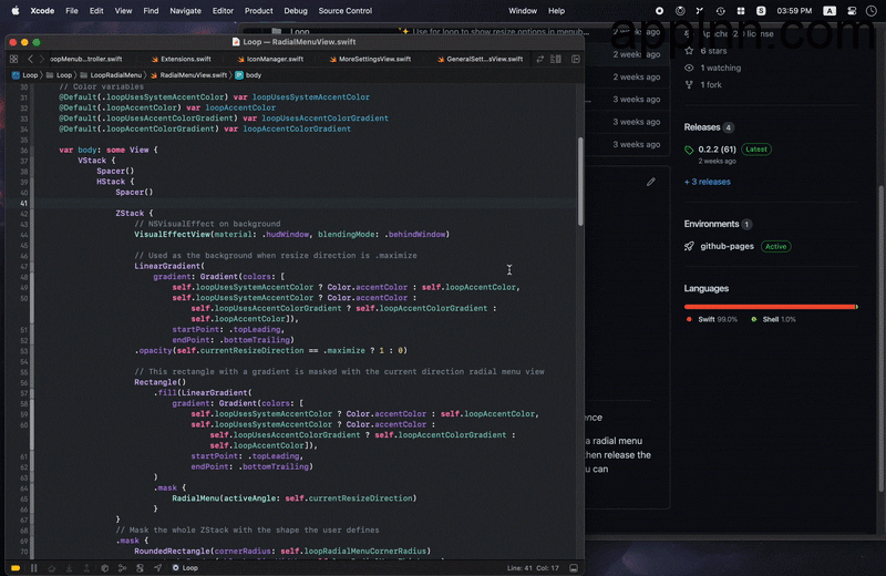 Loop - 一款优雅的开源 Mac 窗口管理工具插图