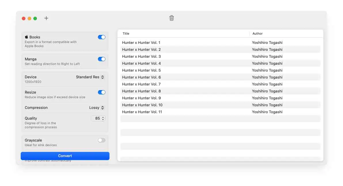 Comic2Books-漫画转换为 EPUB 格式工具 支持ZIP、CBZ、RAR、CBR和PDF插图