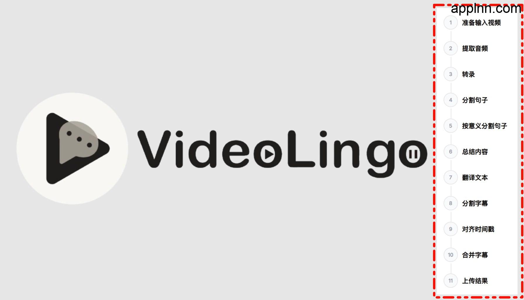 VideoLingo - 一键生成影视级双语字幕/视频配音插图