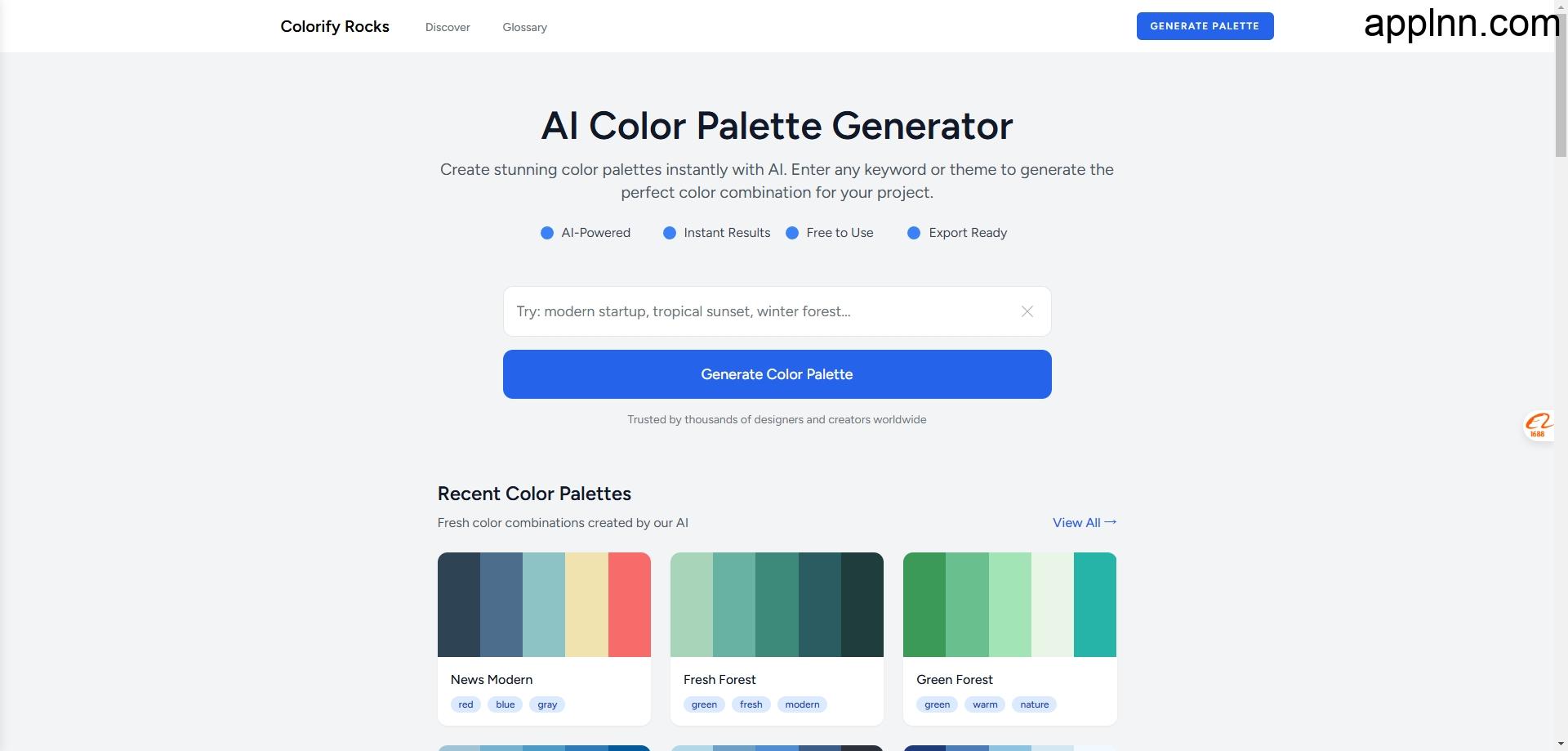 Colorify Rocks - AI 调色板生成器插图