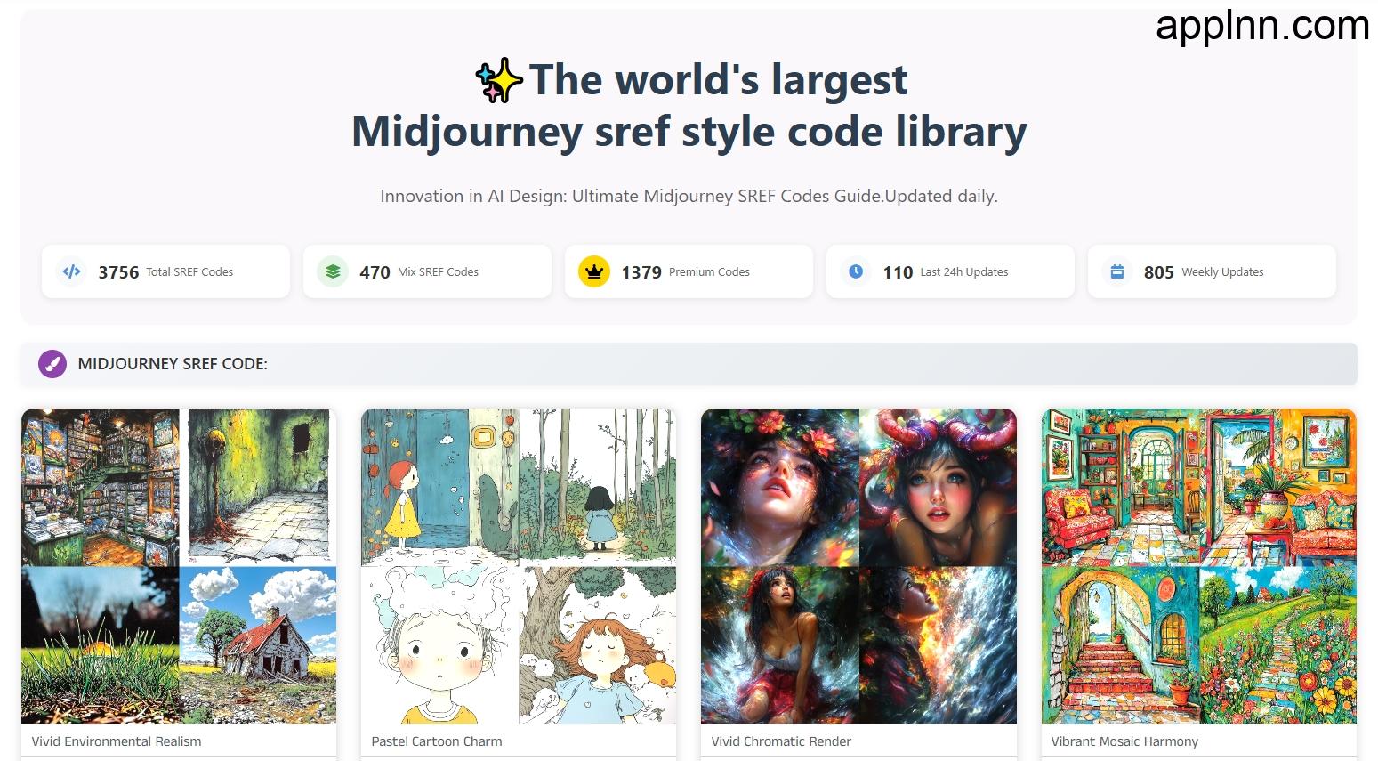 Midjourney Sref Codes Library:全球最大Midjourney Sref代码库