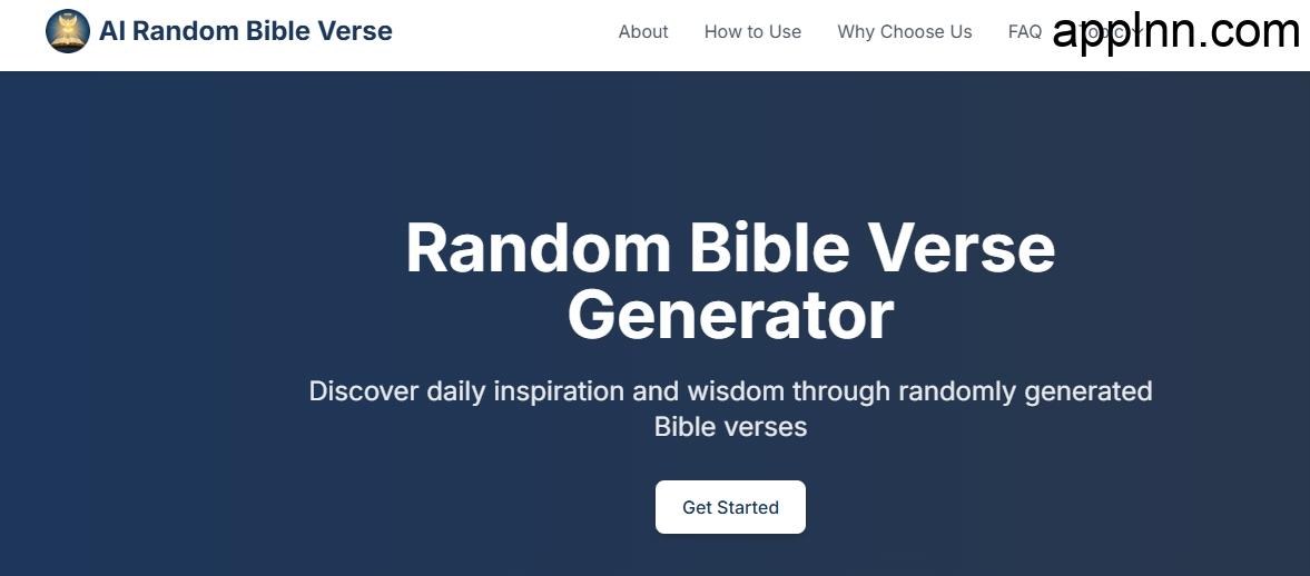 AI人工智能随机圣经经文生成器:Random Bible Verse Generator