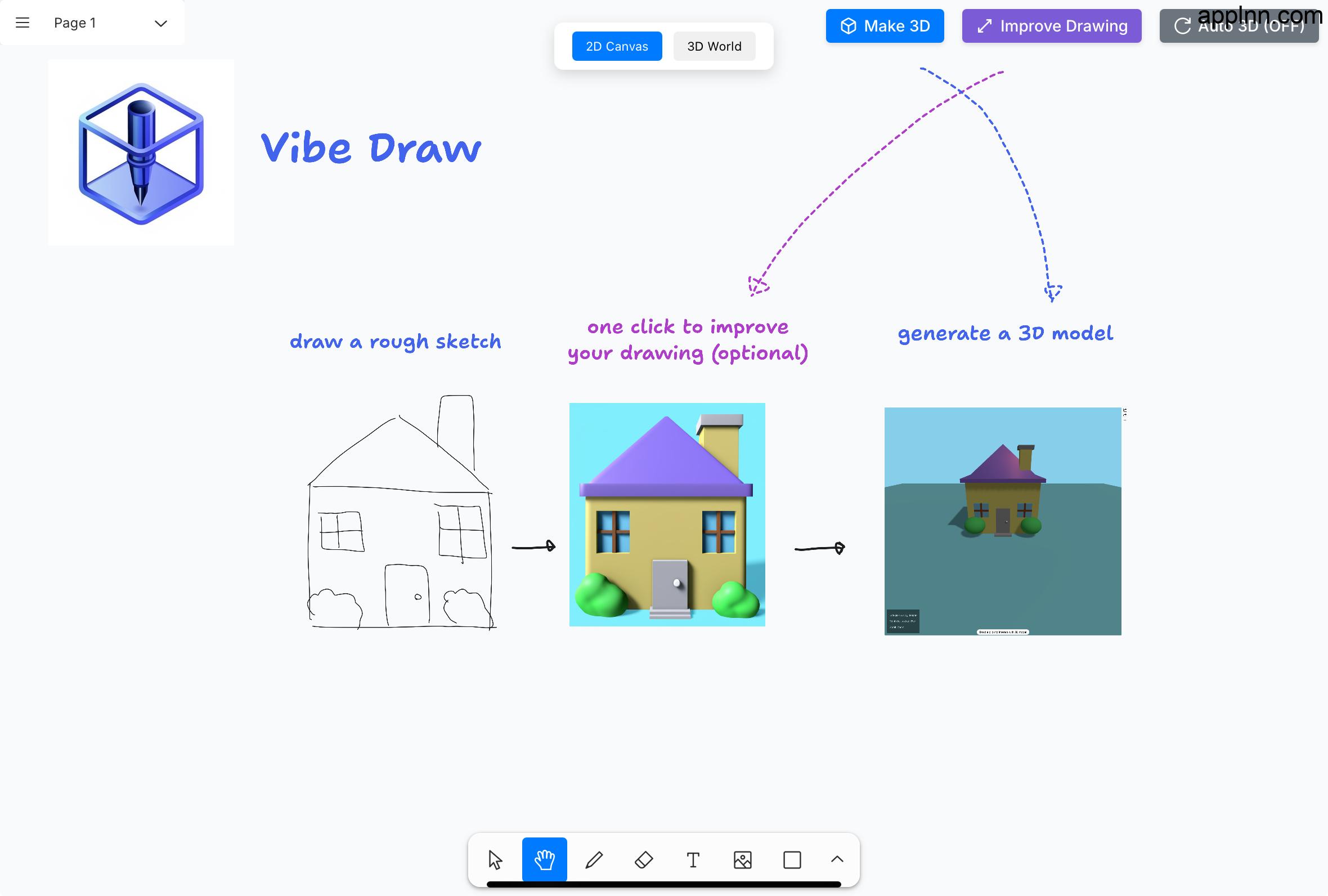 Vibe Draw:智能2D草图转3D模型工具