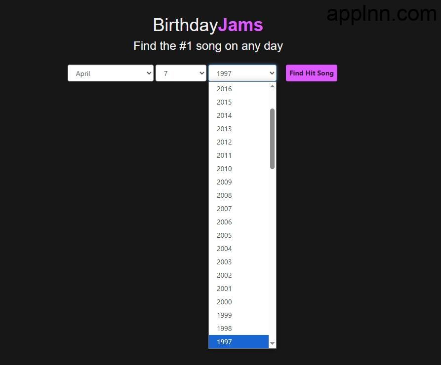 BirthdayJams:音乐查询工具,探索你出生当天的热门金曲