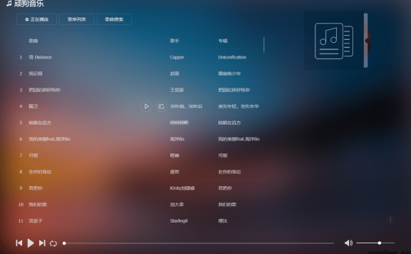 顽狗音乐网站-免费在线音乐播放器