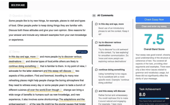 IELTS9ME-基于GPT4的雅思作文批改和评分工具网站