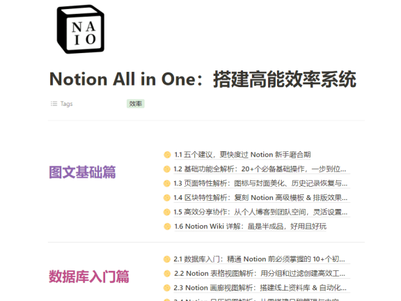 Notion All in One:搭建高能效率系统