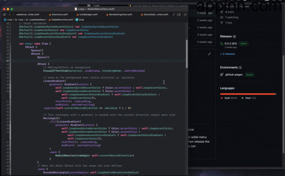 Loop - 一款优雅的开源 Mac 窗口管理工具
