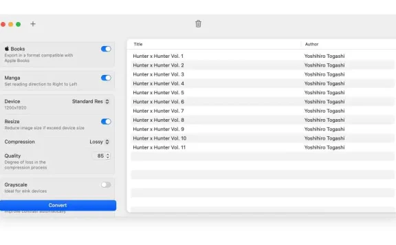 Comic2Books-漫画转换为 EPUB 格式工具 支持ZIP、CBZ、RAR、CBR和PDF