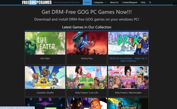 Free GOG PC Games：免费 GOG PC 游戏 无 DRM 下载完整 GOG 游戏