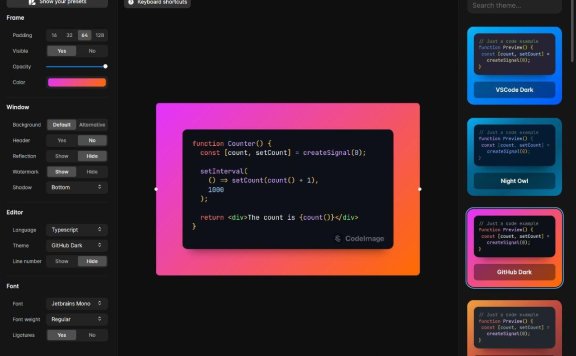 CodeImage - 开源代码截图美化工具